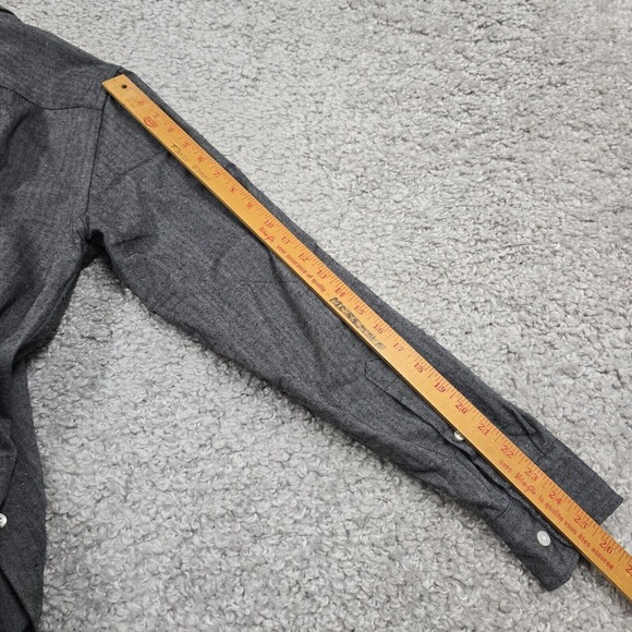 Flint and Tinder Shirt Mens Large Gray Herringbone Button Down Long Sleeve Twill - Picture 10 of 11